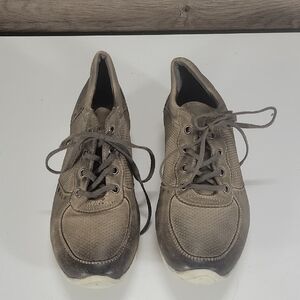 Womens Roan Bed Stu Casual Lace-Up Leather Sneakers in Taupe Brown